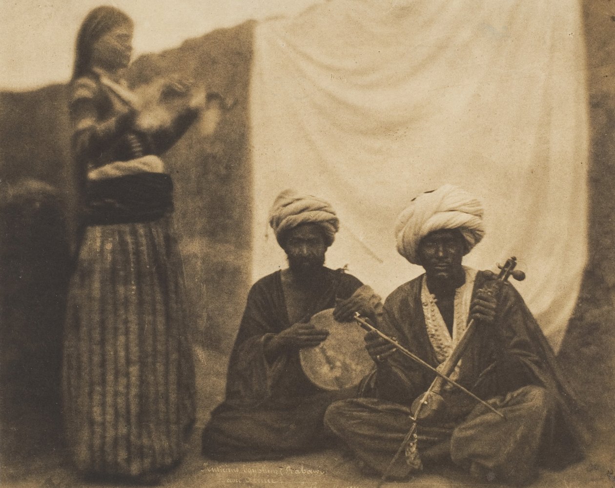 Egyptiska musikerna Rawabí och Almée, 20 februari 1852. av Ernest Benecke