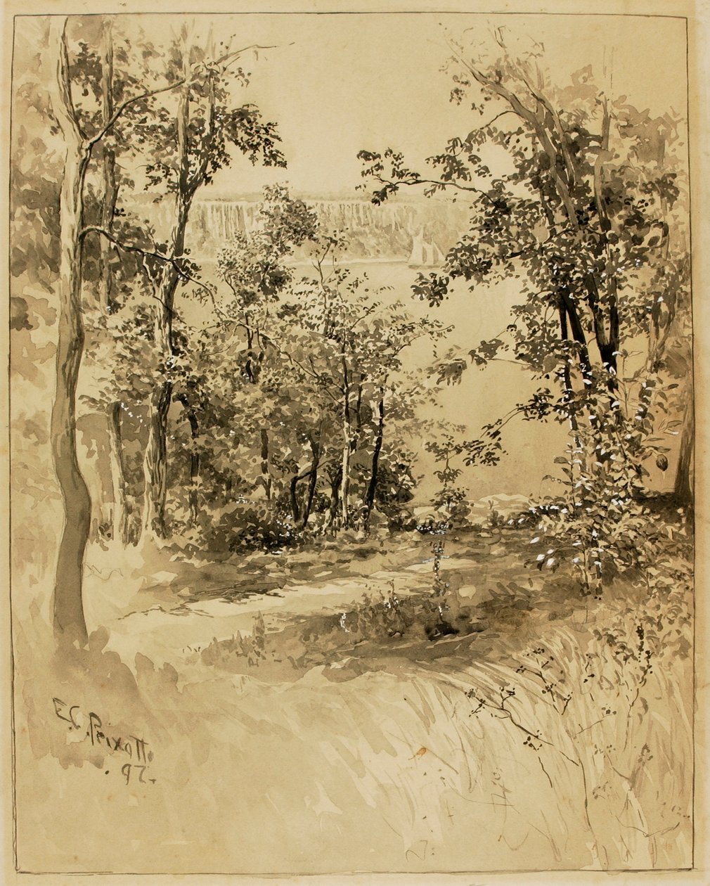 New York, platsen för Fort Washington, utsikt över Fort Lee av Ernest C. Peixotto