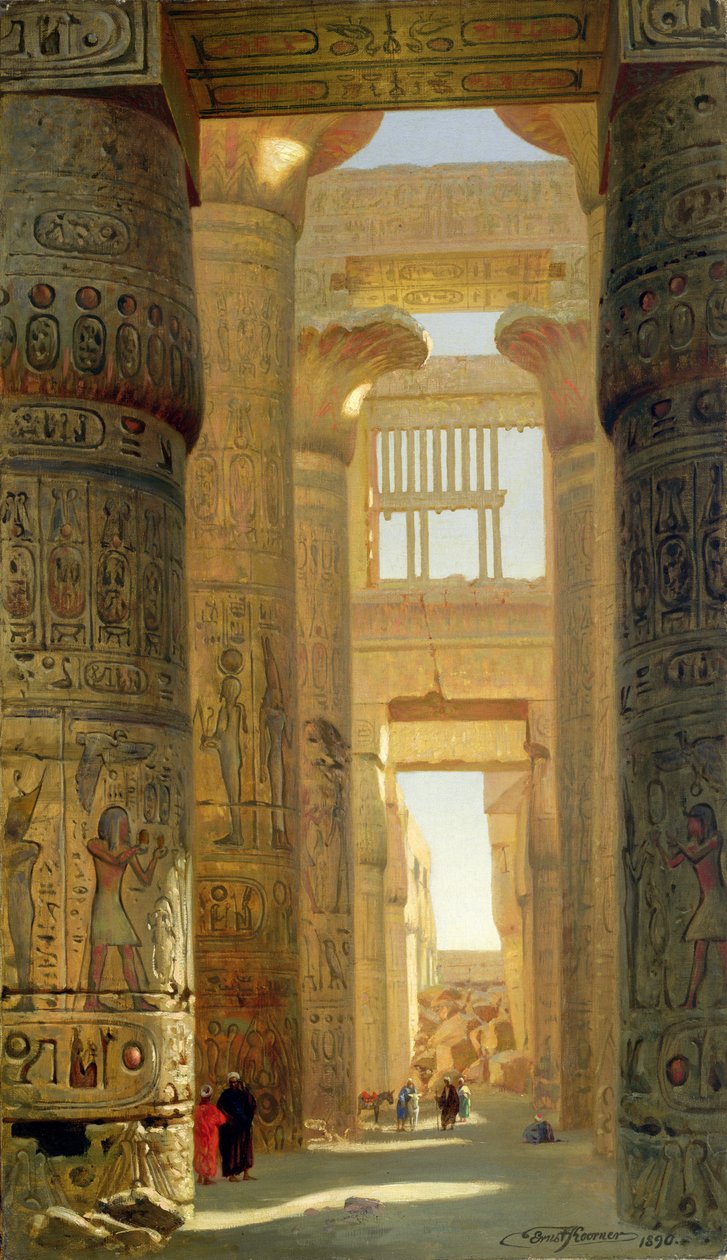 Karnaktemplet, The Great Hypostyle Hall, 1890 av Ernest Carl Eugen Koerner