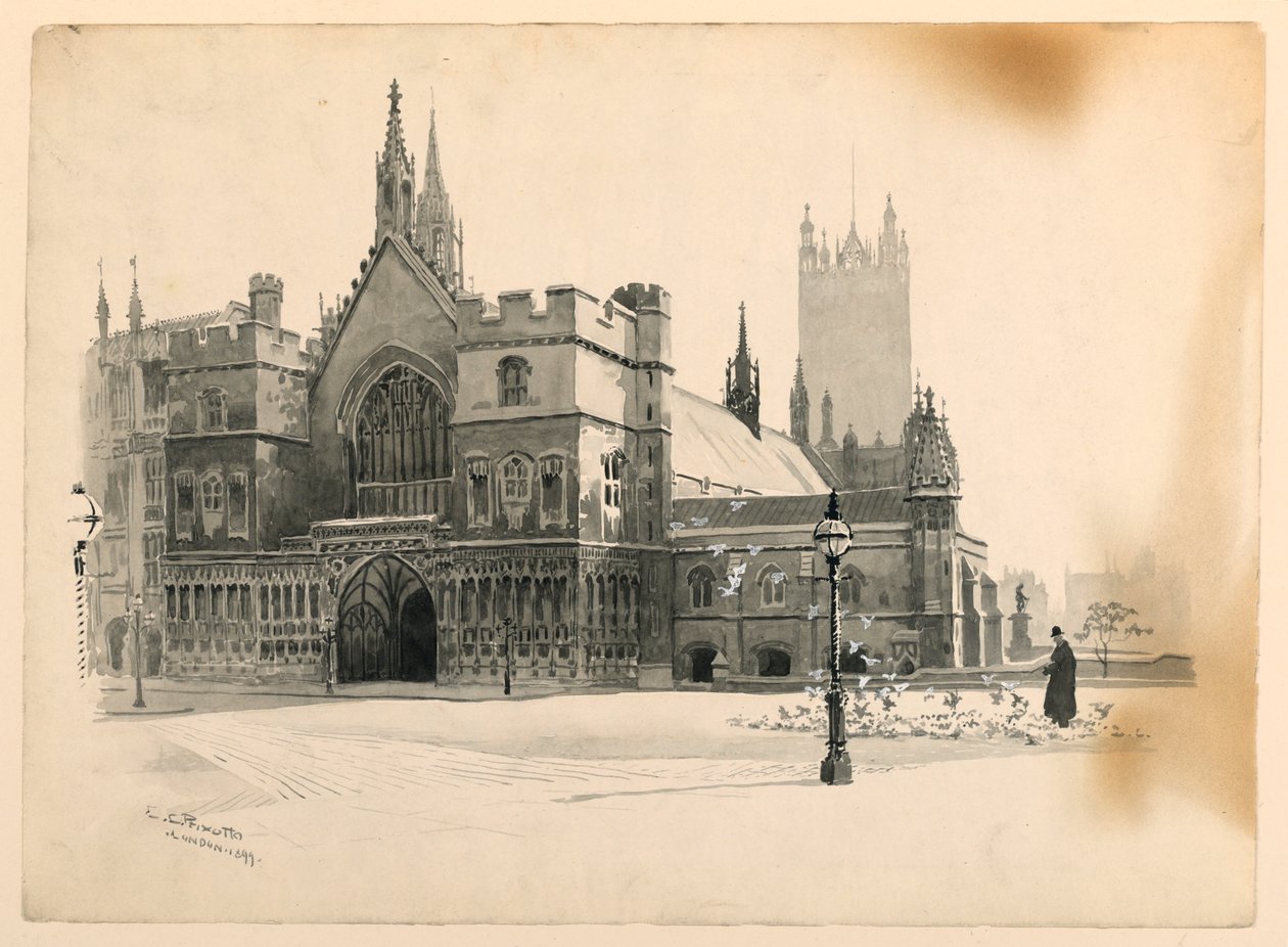 Exteriör av Westminster Hall av Ernest Clifford Peixotto