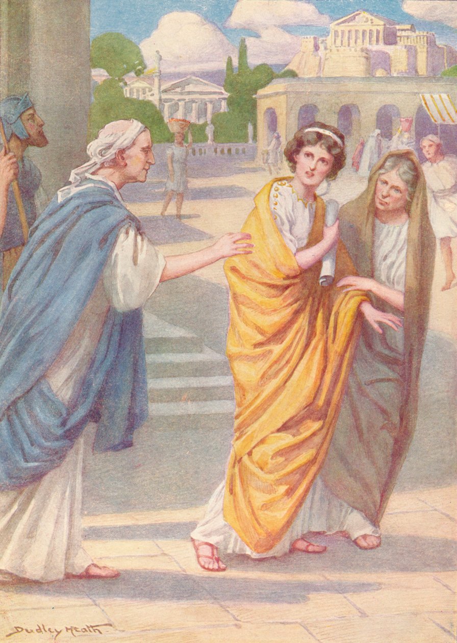 Verginius efterlod sin smukke unge datter Verginia til sin sygeplejerske, c1912, 1912 i Sverige av Ernest Dudley Heath