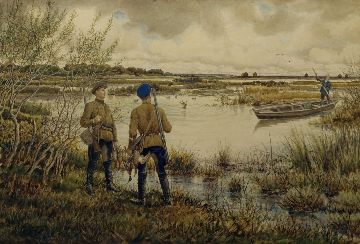 Återvänder från jakten, 1937 av Ernest Ernestovich Lissner