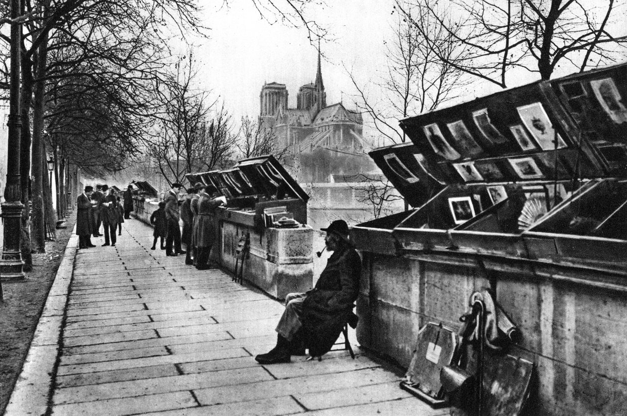 Bokstånd längs kajerna, Paris, 1931. av Ernest Flammarion