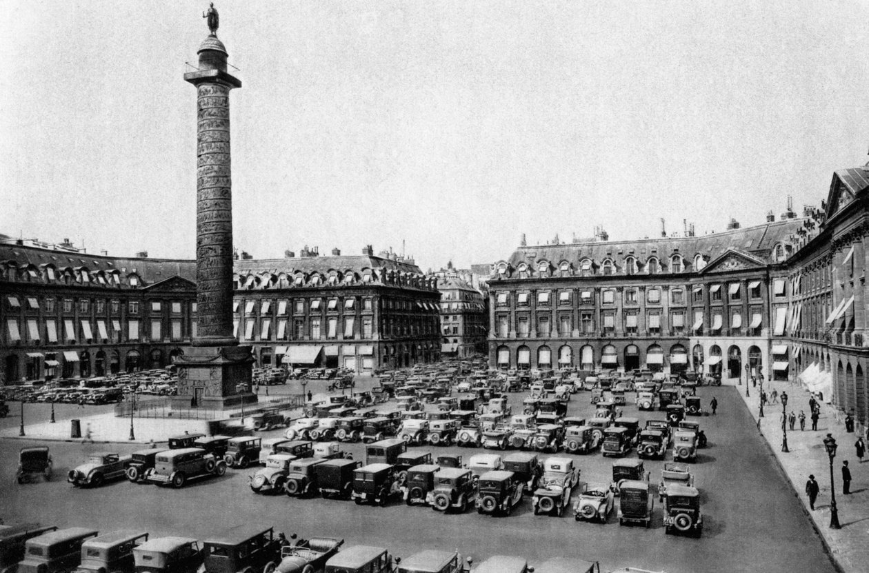 Place Vendome och kolonnen som restes till Napoleons segrar, Paris, 1931 av Ernest Flammarion