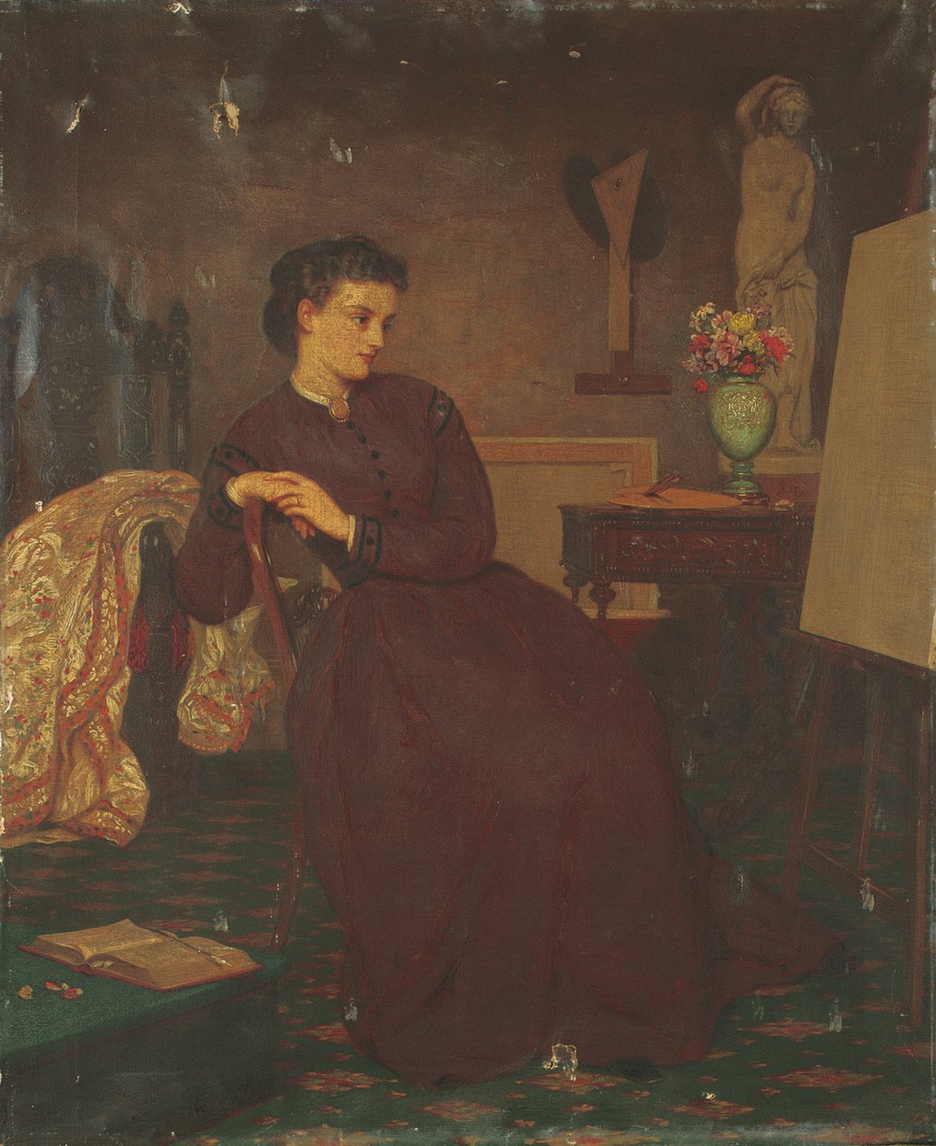 En kvinnlig konstnär, 1869 av Ernest Gustave Girardot