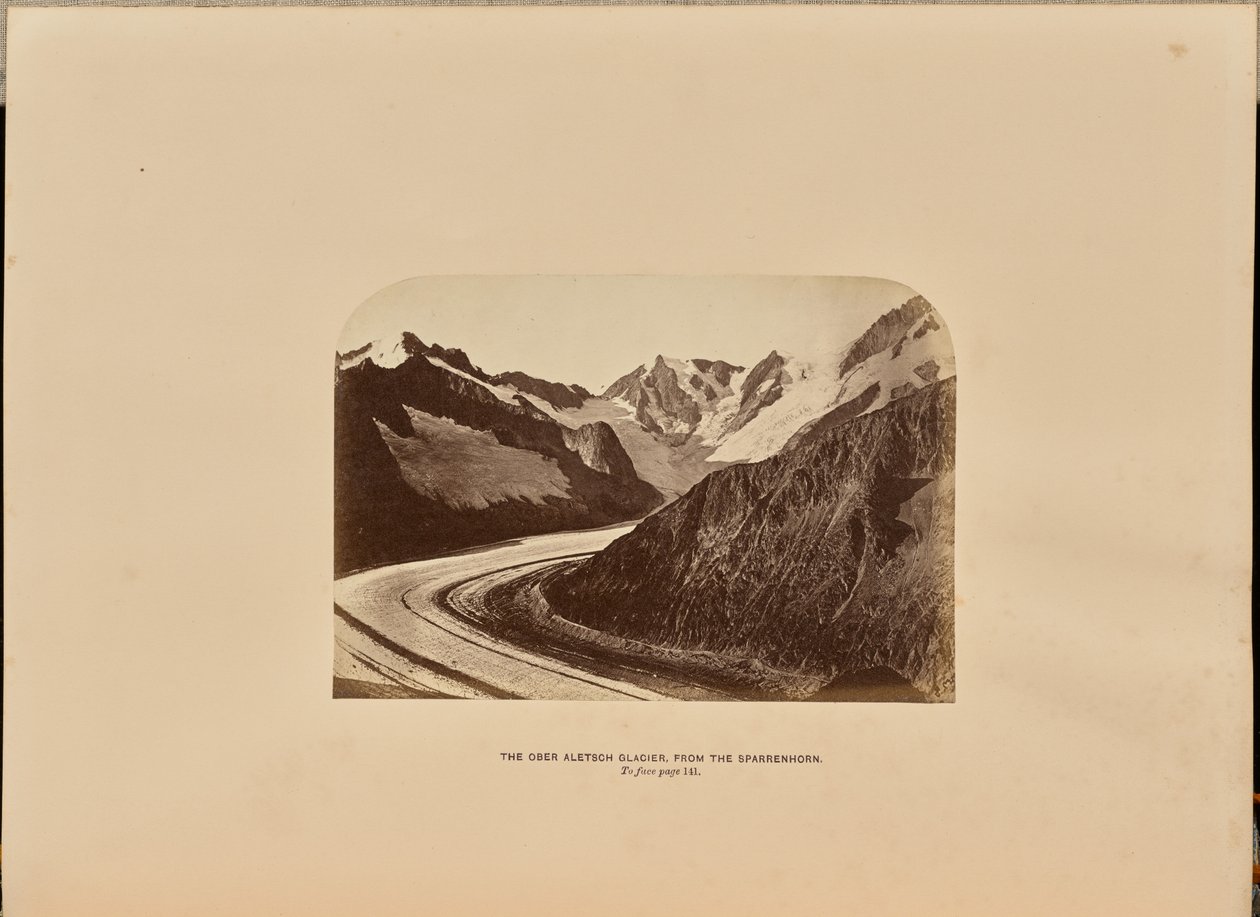 Glaciären Ober Aletsch från Sparrenhorn av Ernest H. Edwards