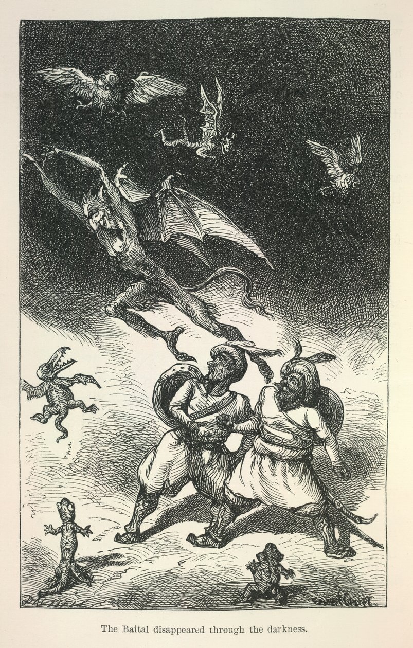 Illustration från Richard Francis Burtons Vikram och vampyren av Ernest Henry Griset