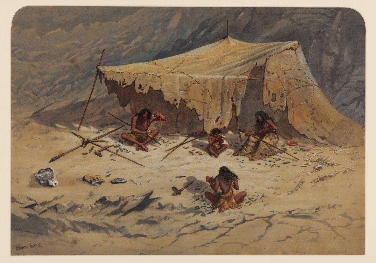Förhistoriskt läger, 1871 av Ernest Henry Griset