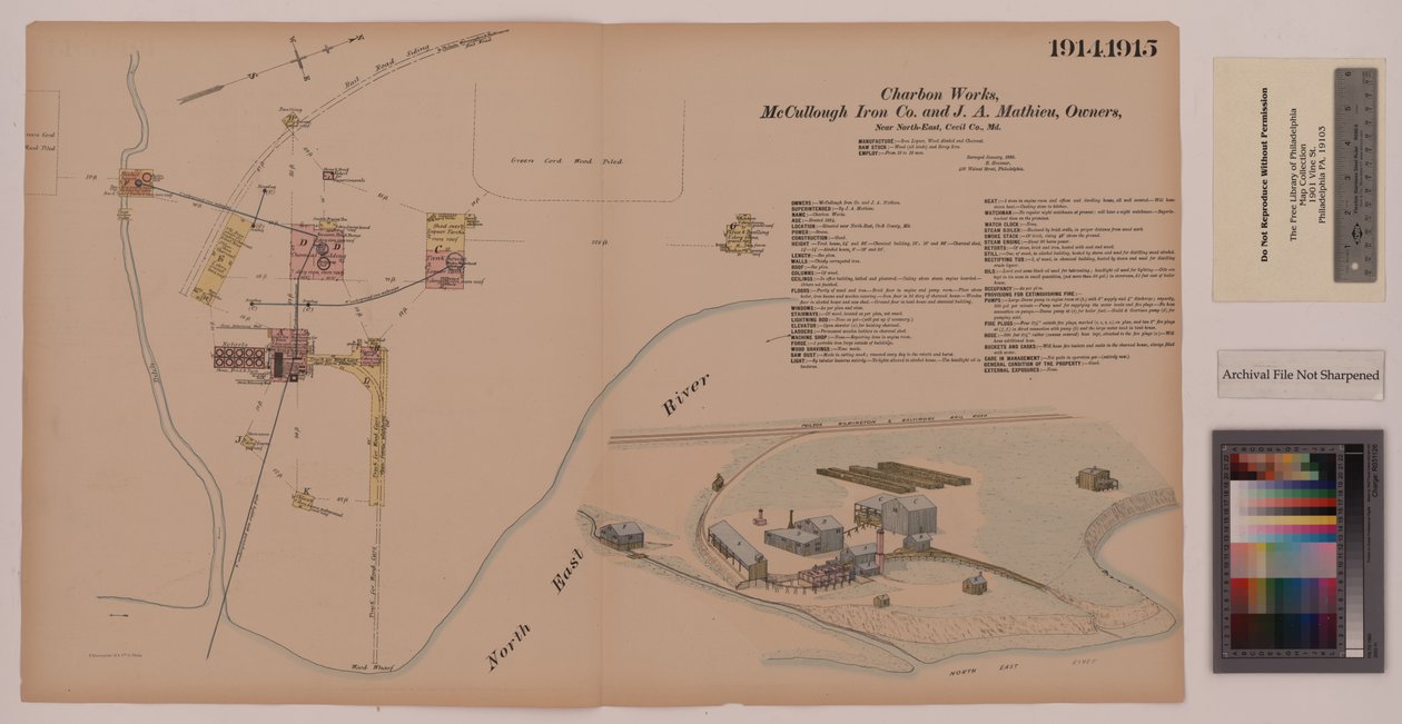 Charbon Works, Maryland, Hexamer General Surveys, 1885 av Ernest Hexamer
