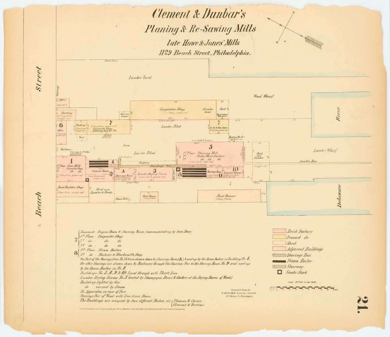 Hexamer General Survey; volym 1, plåt 21, 1866 (handkolorerad gravyr) av Ernest Hexamer