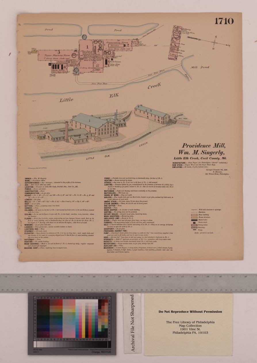 Providence Mill, Fairhill, Maryland, Hexamer General Surveys, 1882 av Ernest Hexamer