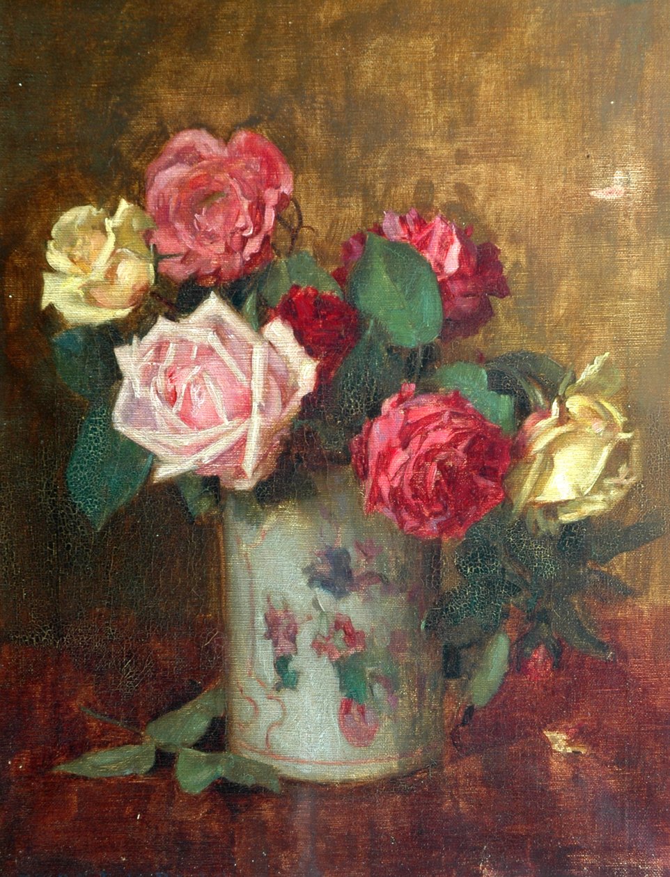 Rosor (olja på duk) av Ernest Higgins Rigg
