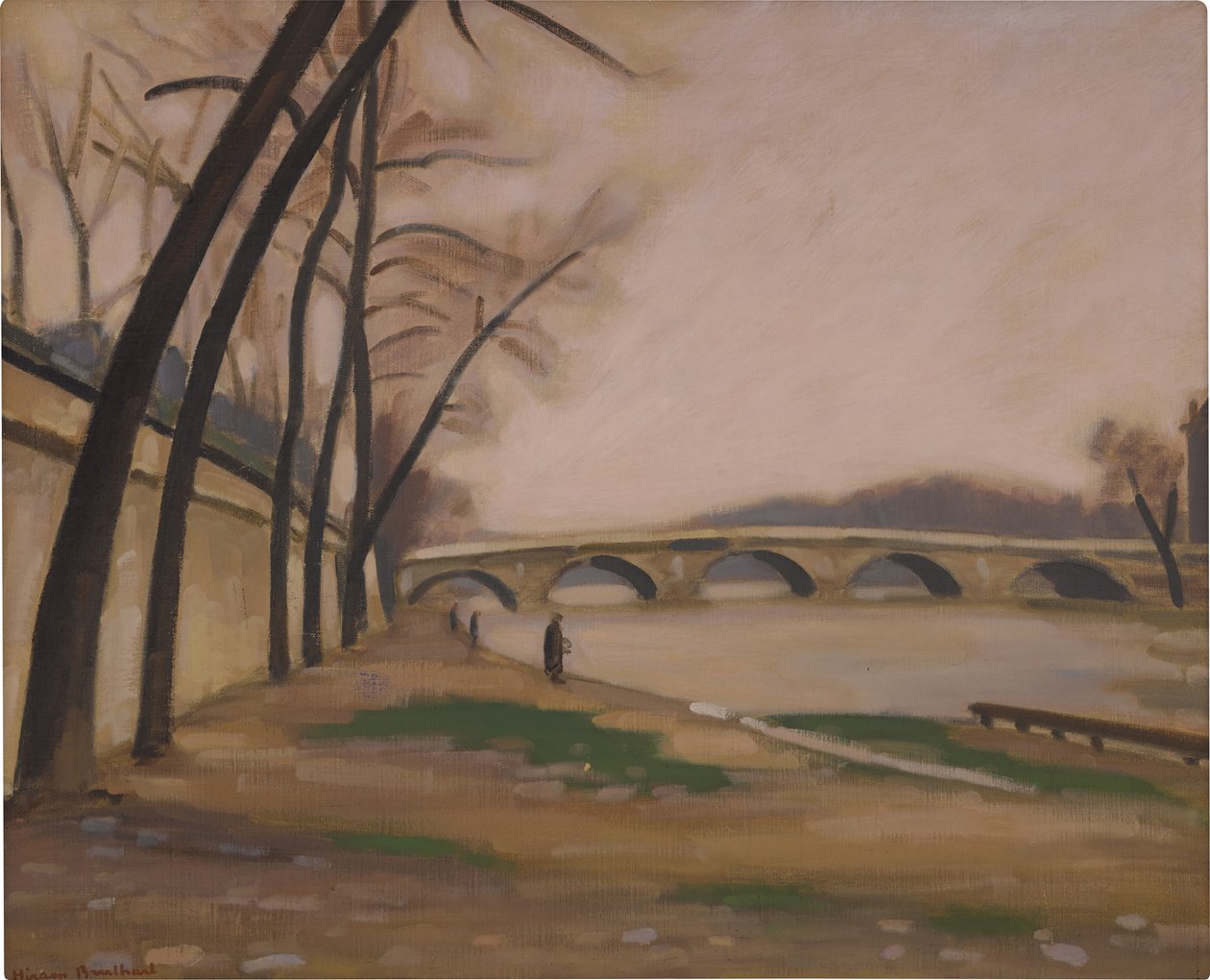Banks of the Seine i Paris, ca 1920-30 (olja på duk) av Ernest Hiram Brülhart