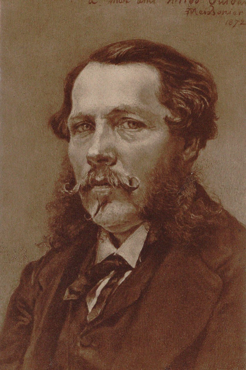 Porträtt av pianisten och kompositören Alfred Quidant 1815-1893, 1872. av Jean Louis Ernest Meissonier