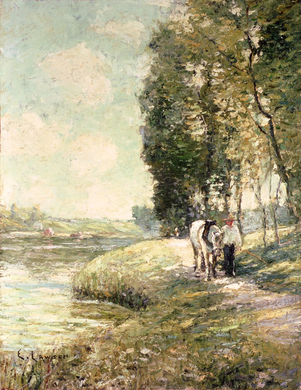 Country Road to Spuyten, Duyvil, New York (olja ombord) av Ernest Lawson