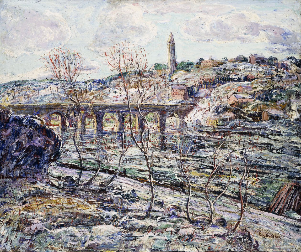 Harlem River Bridge av Ernest Lawson