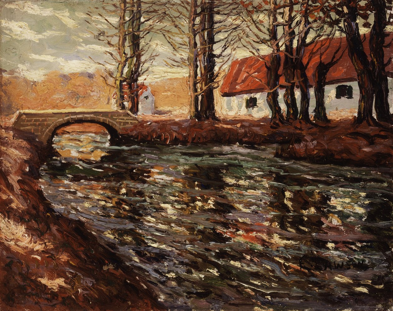 Flodlandskap, c.1920 av Ernest Lawson