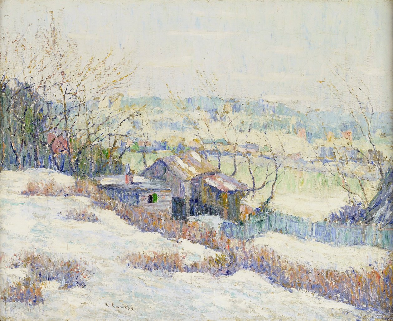 Övre Harlem River av Ernest Lawson