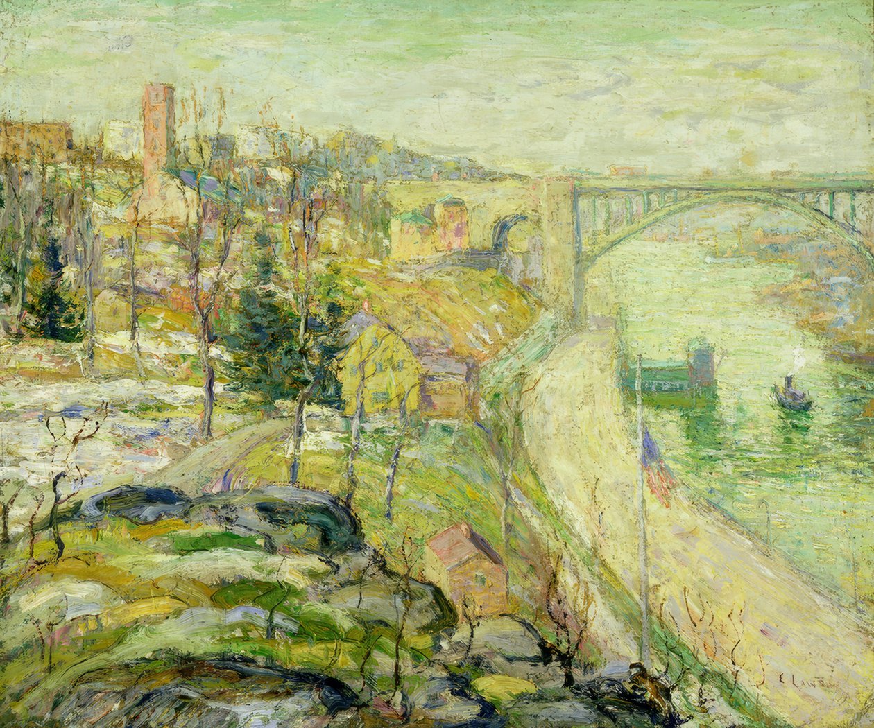 Washington Bridge, New York City av Ernest Lawson