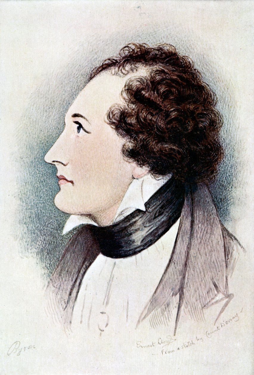 Lord Byron, angloskotsk poet, tidigt 1800-tal av Ernest Lloyd