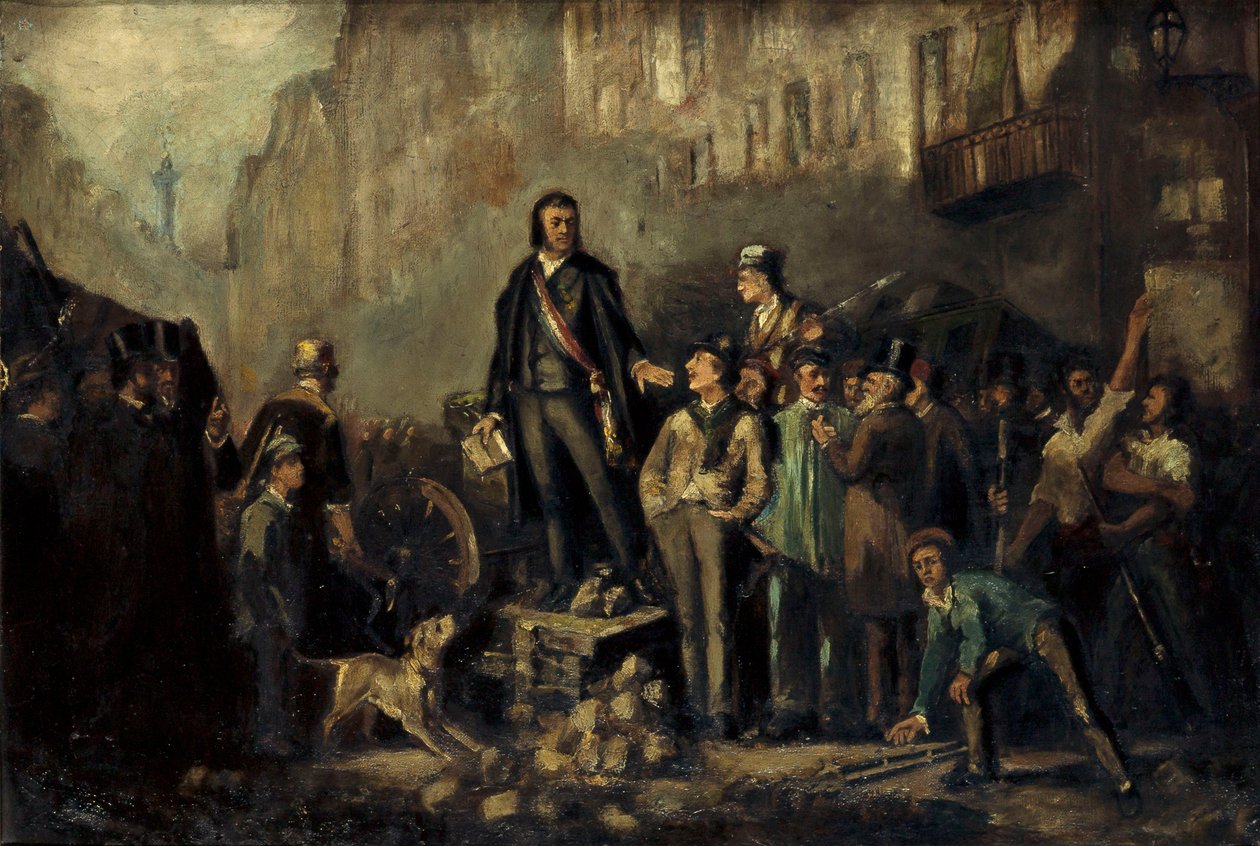 Alphonse Baudin (1811-51) på barrikaden av Faubourg Saint-Antoine 3 december av Ernest Louis Pichio