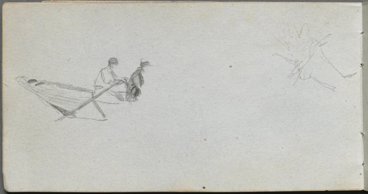 Skissbok, sidan 04: Figurer i en båt av Ernest Meissonier