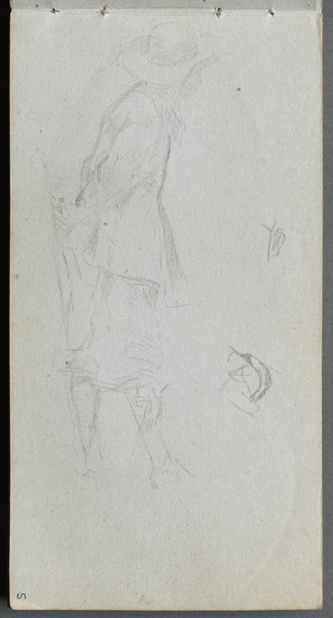 Skissbok, sid 05: Figurstudie. av Ernest Meissonier