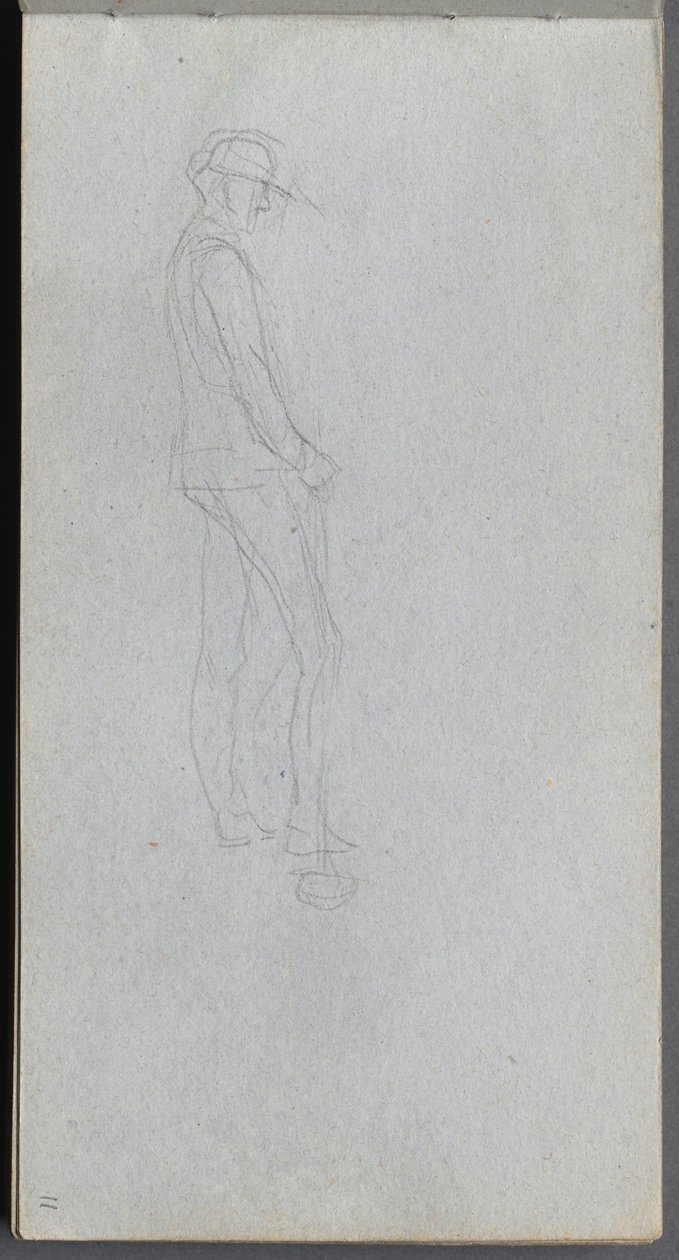 Skissbok, sidan 11: Figur i profil. av Jean Louis Ernest Meissonier