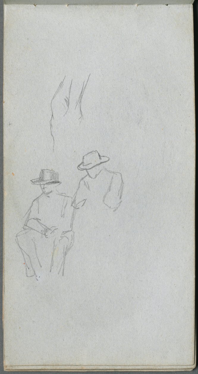 Skissbok, sidan 32: Studie av figurer. av Jean Louis Ernest Meissonier