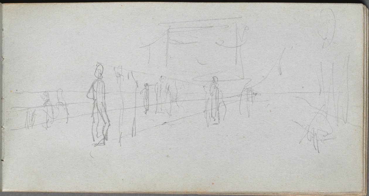 Skissbok, sidan 40: Perspektivstudie av Ernest Meissonier