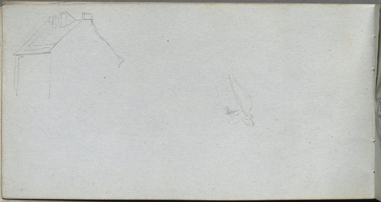 Skissbok, sid 54: Arkitekturstudie. av Jean Louis Ernest Meissonier
