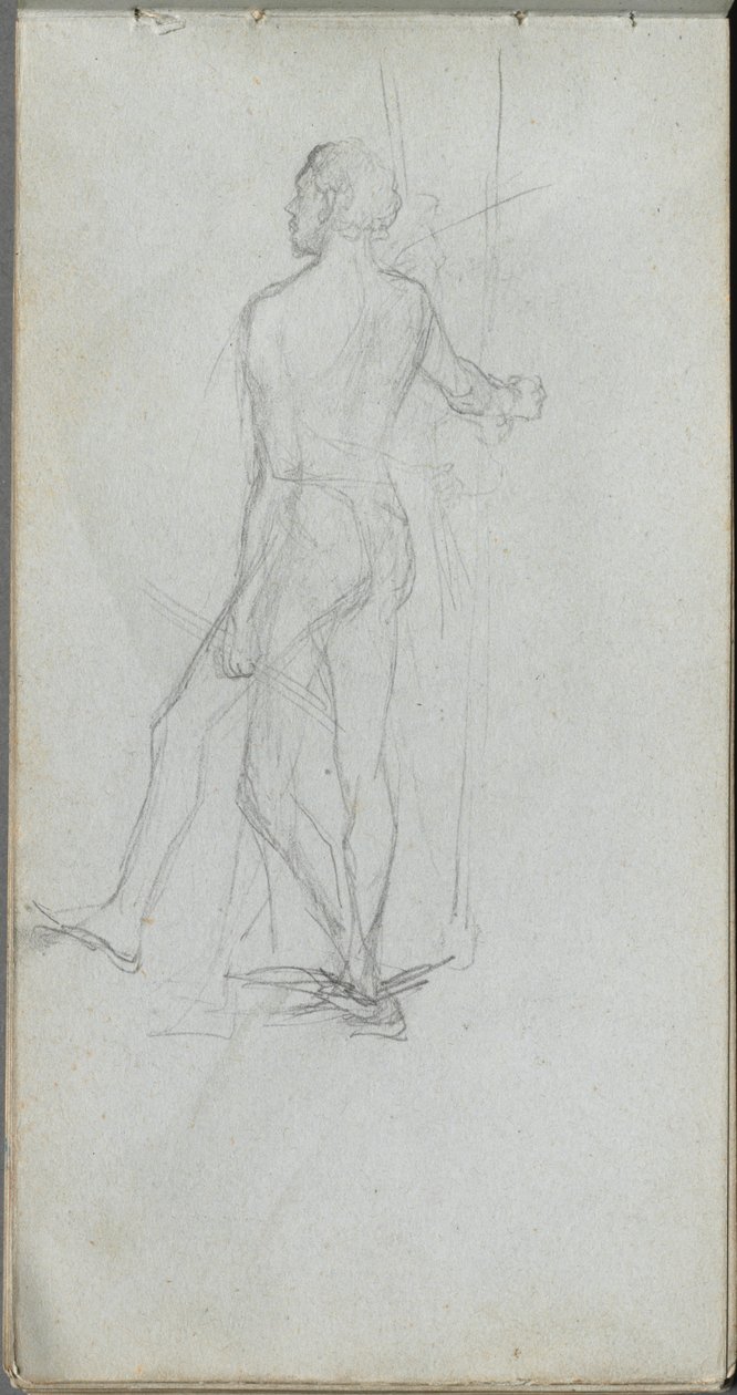 Skissbok, sidan 60: Studie av naken män. av Jean Louis Ernest Meissonier