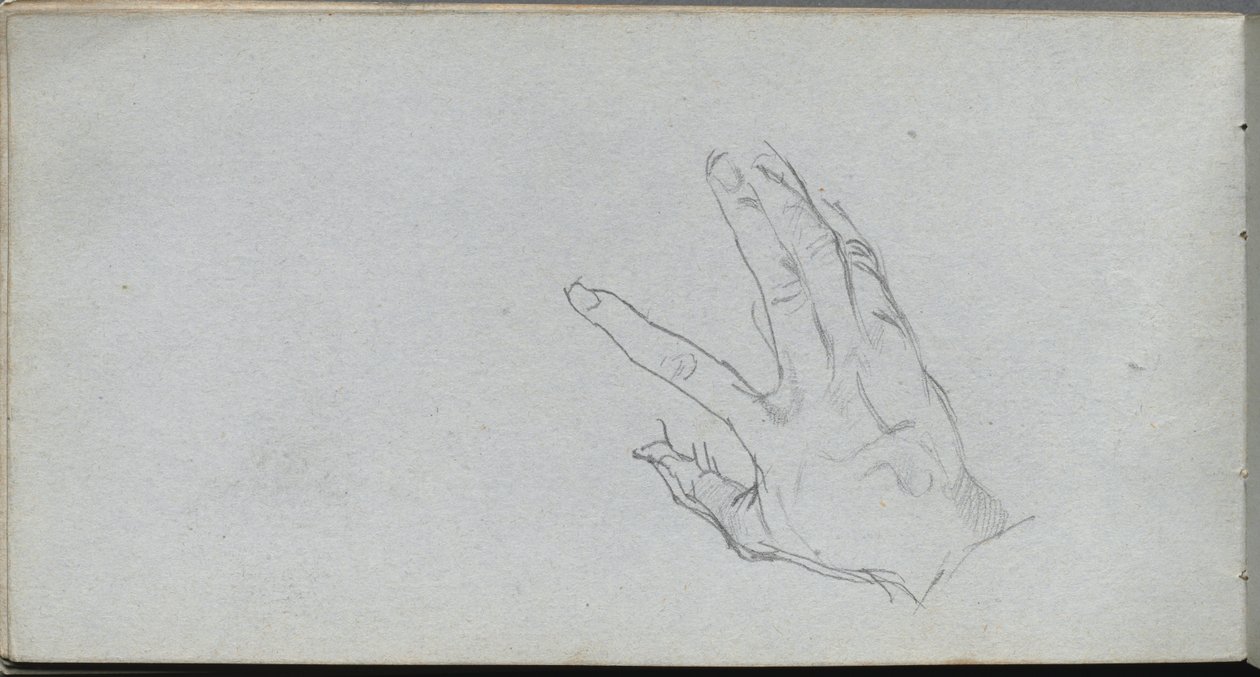 Skissbok, sidan 68: Studie av en hand av Ernest Meissonier