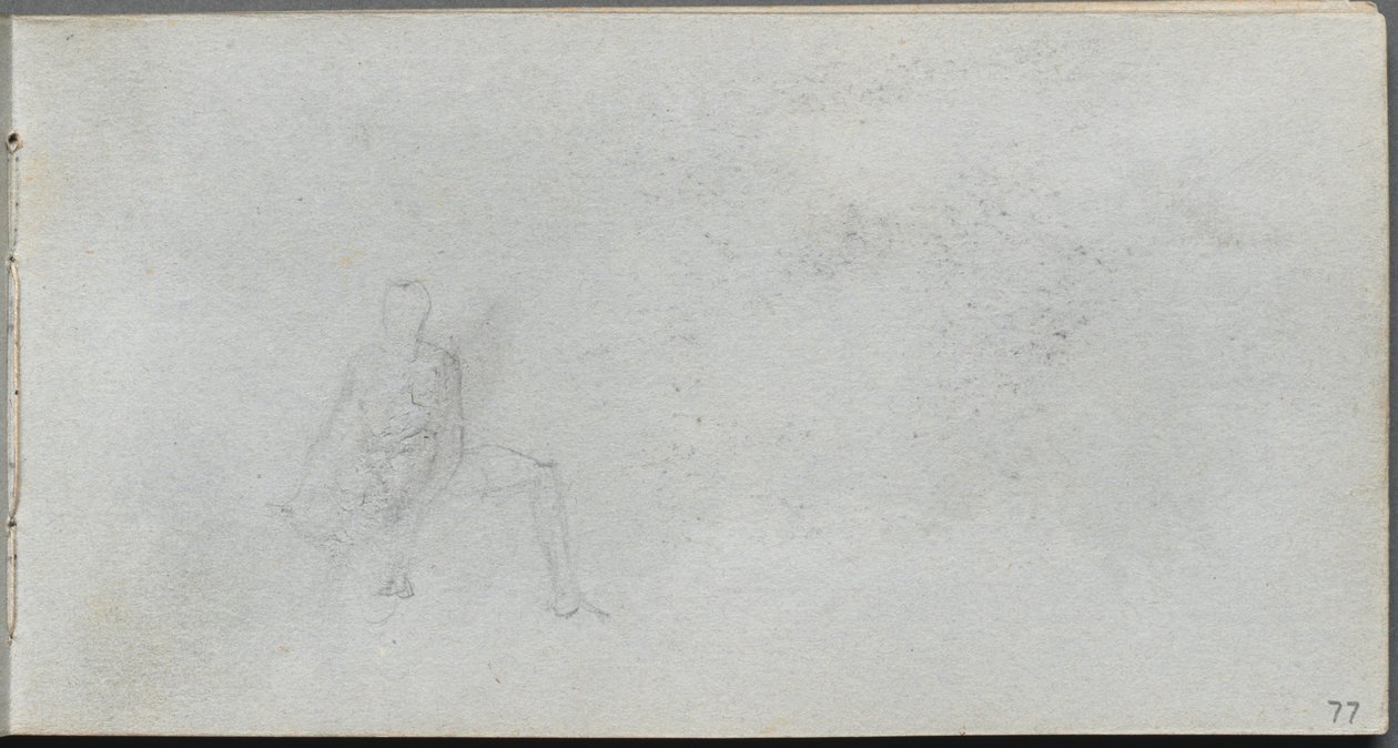 Skissbok, sidan 77: Figurstudie av Ernest Meissonier