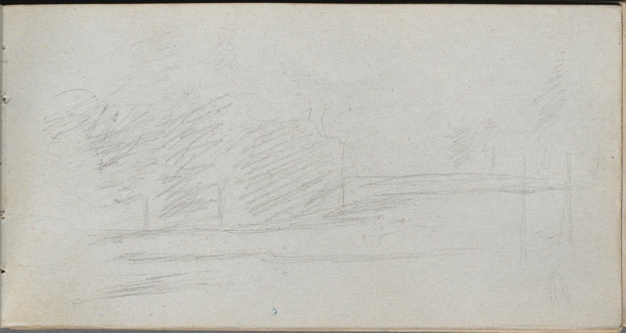 Skissbok, sid 78: Landskapsstudie. av Jean Louis Ernest Meissonier