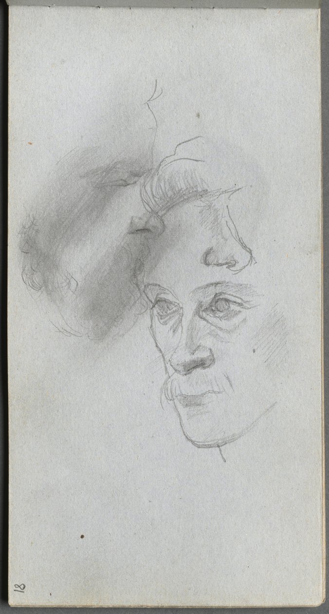 Skissbok, sidan 81: Study of Faces. av Jean Louis Ernest Meissonier