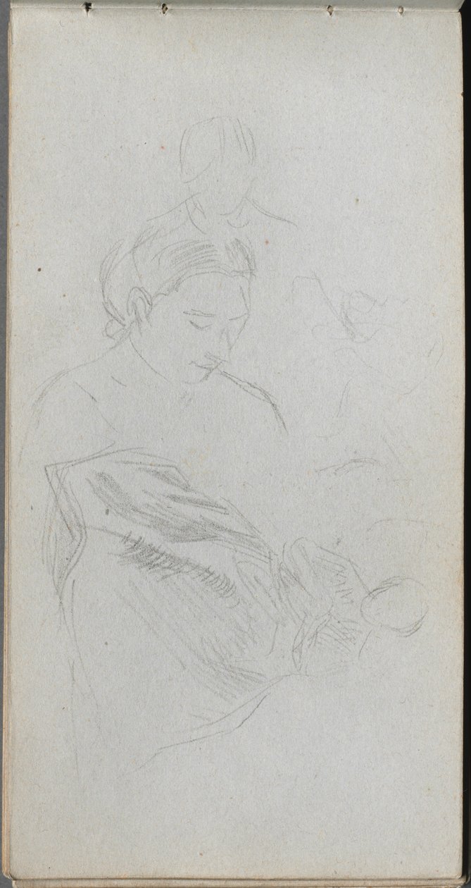 Skissbok, sidan 82: Studie av Fgures av Ernest Meissonier