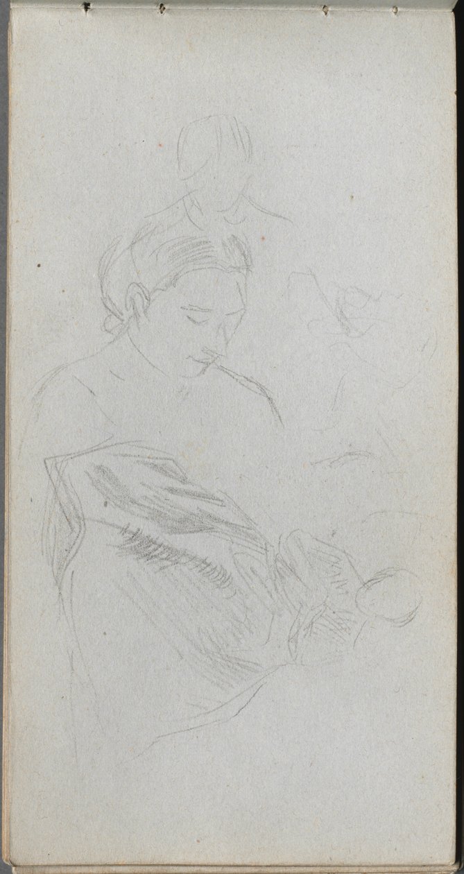 Skissbok, sid 82: Studie av figurer. av Jean Louis Ernest Meissonier