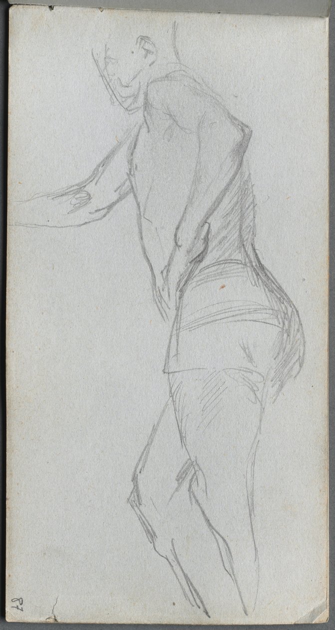 Skissbok, sid 87: Figurstudie. av Jean Louis Ernest Meissonier