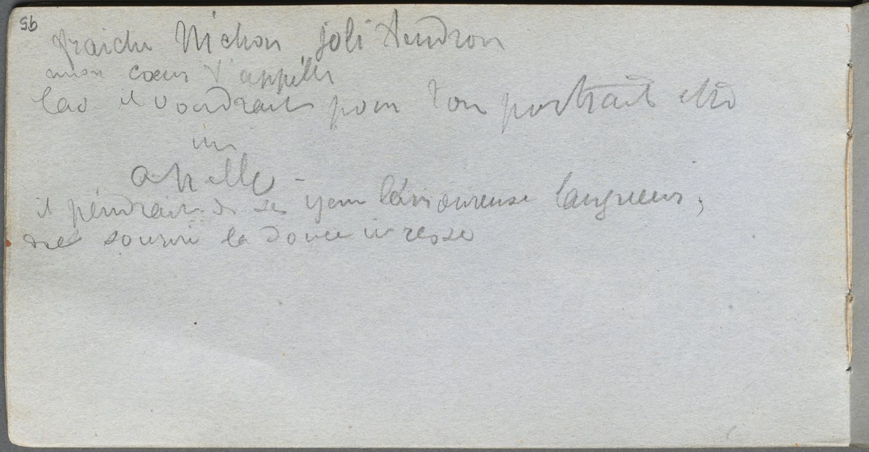 Skissbok, sid 95: Anteckningar. av Jean Louis Ernest Meissonier