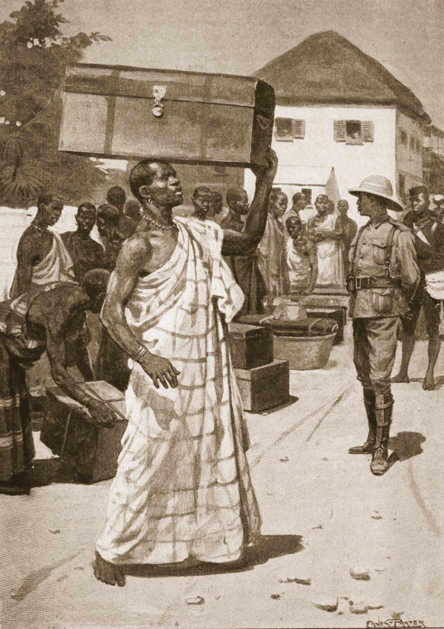 Bärare med start från Cape Coast Castle för Kumassi, illustration från 