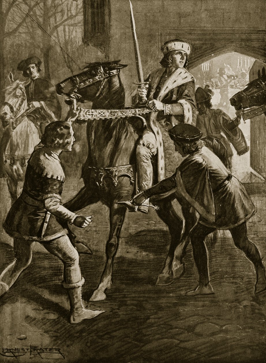 Edward IV flyr från ärkebiskopens Hertfordshire Manor, 1470, illustration från 