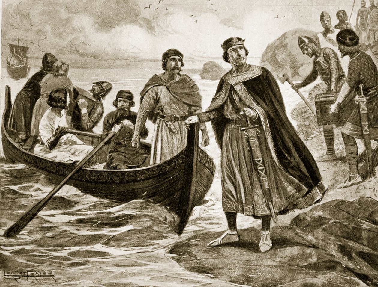 Ethelred the Unready på väg till Normandie, 1013, illustration från 