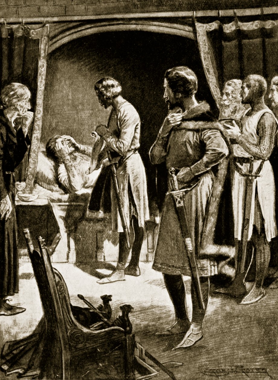 Henry II:s död, 1189, illustration från 
