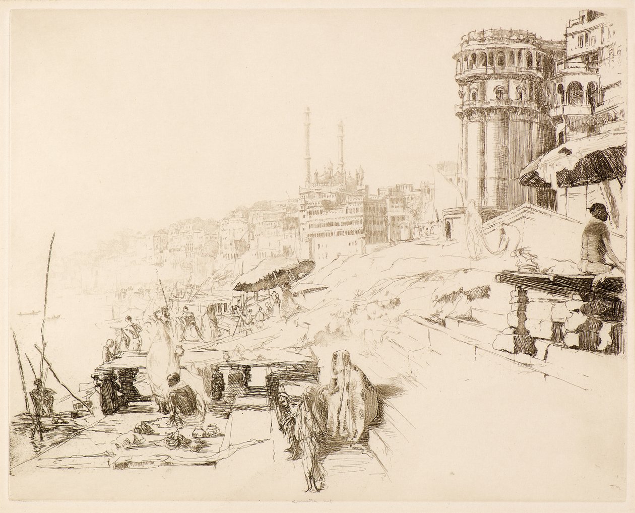 Moské och tempel, 1900-talet (etsning och torrnål) av Ernest Stephen Lumsden
