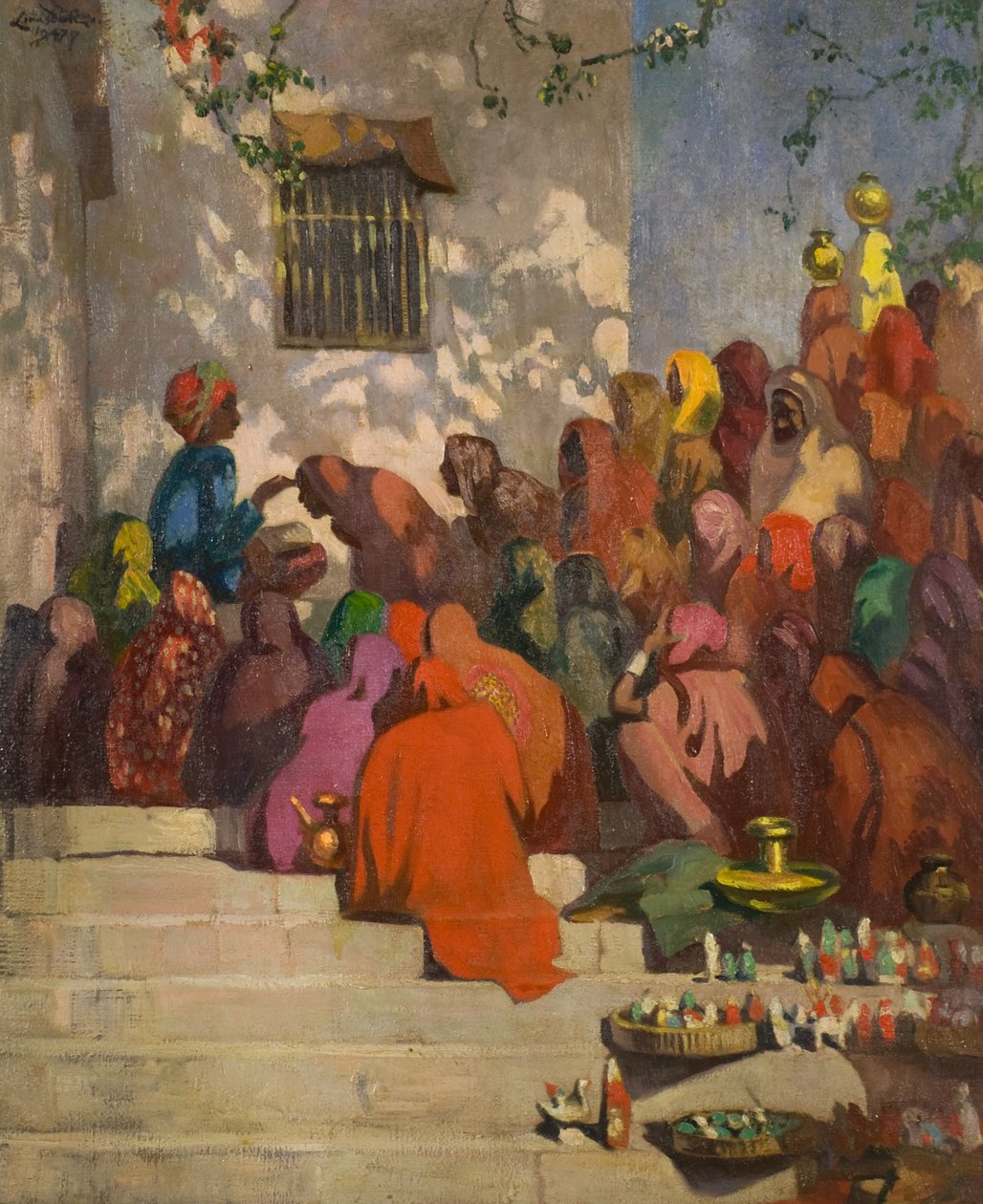 The Ganges (eller Hindus and the Pandit), c.1922 (olja på duk) av Ernest Stephen Lumsden