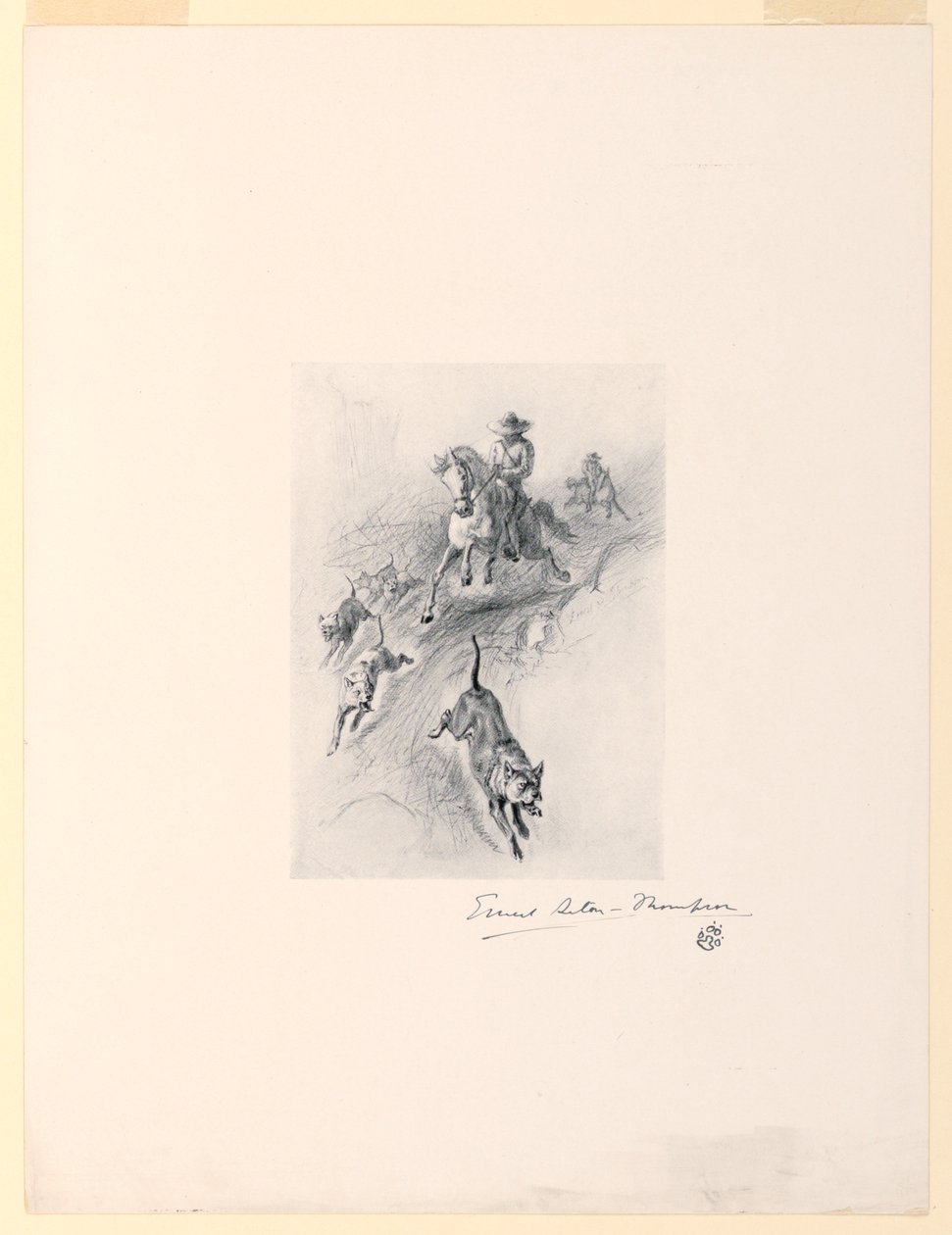 Garveri, med sina hundar, kom galopperande uppför Cañon av Ernest Thompson Seton
