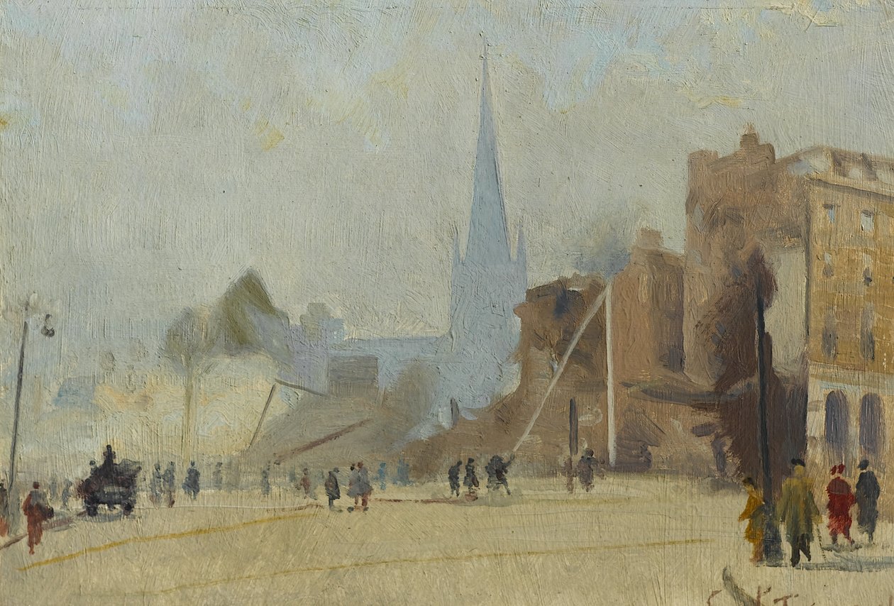 Broadgate Coventry efter raid, november 1940, 1940-44 av Ernest Townsend