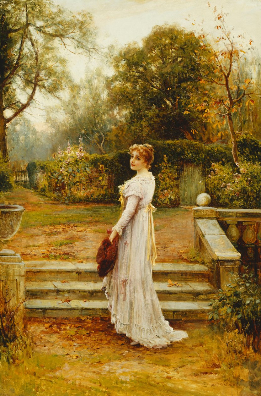 En promenad i trädgården, av Ernest Walbourn