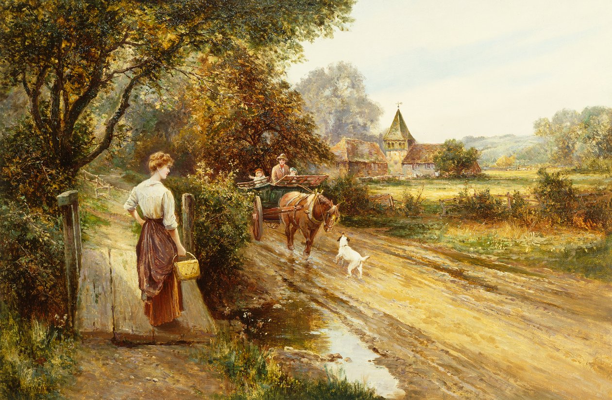 An Encounter on the Road, ca 1900 (olja på duk) av Ernest Walbourn